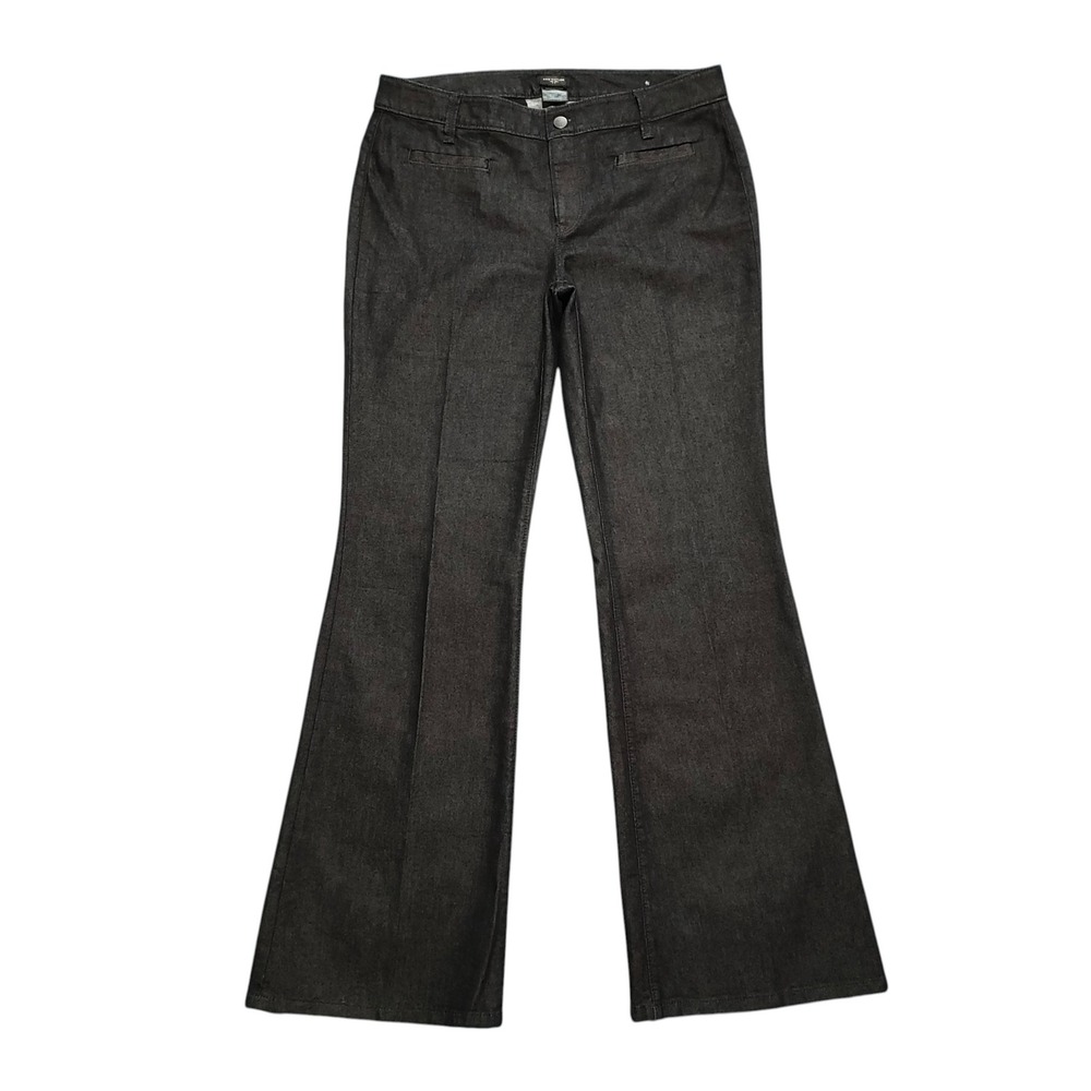 Ann Taylor Signature Trousers Pants Black Wide Leg Flare Corporate Baddie Sz 10